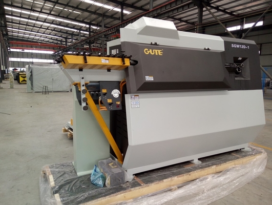 Dobrador de barra dobro SGW12D-1 da bobina do fio da máquina de dobra do estribo da barra de aço do CNC 7KW/H